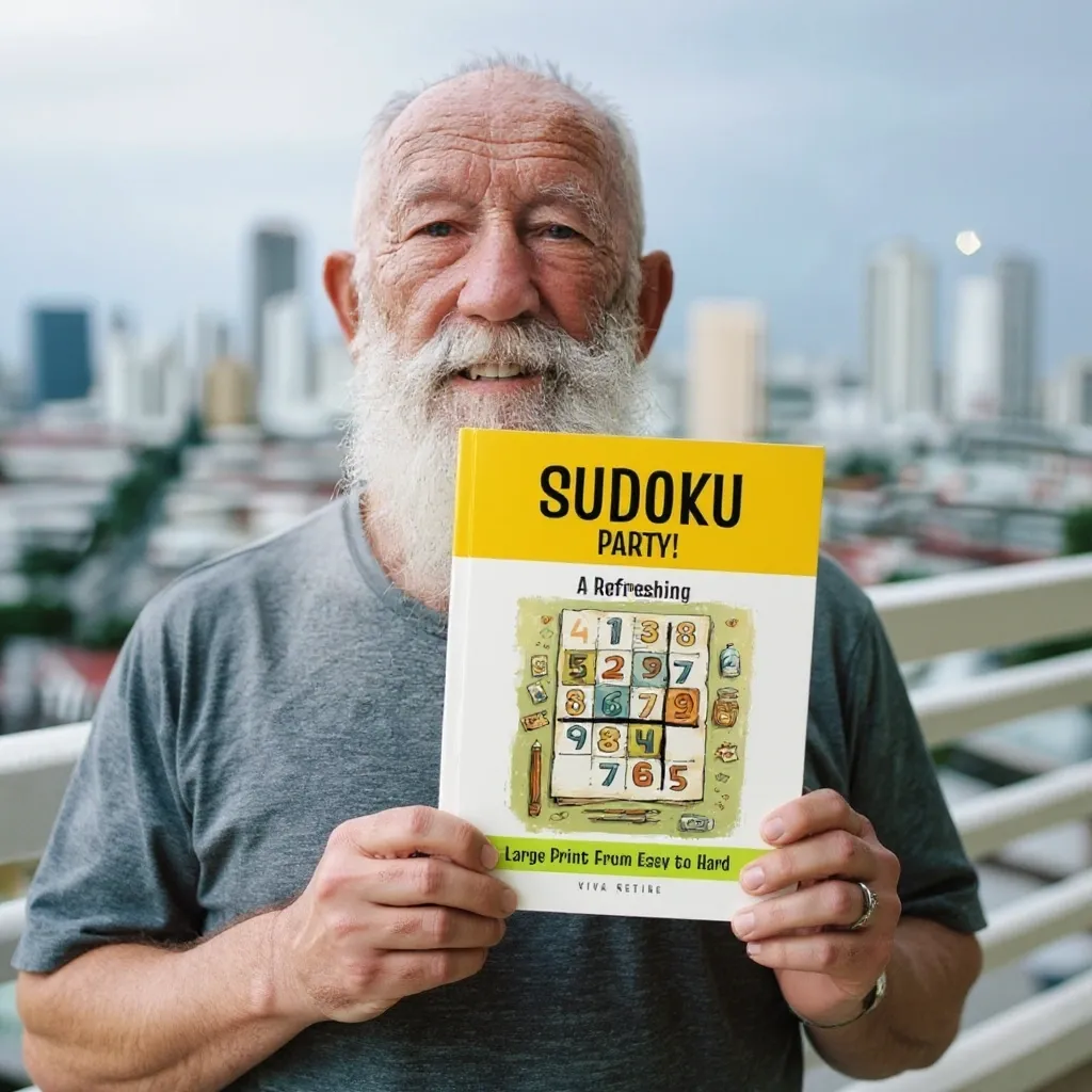 SUDOKU Party 4 sudoku man book VIVA RETIRE Activities, Gifts and Products to cheer up Seniors and Retired Dad and Mom